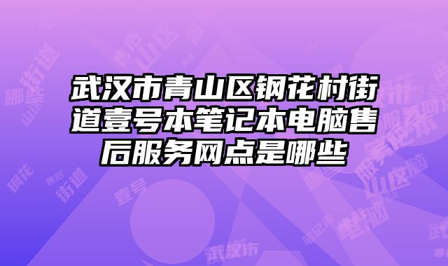 武漢市青山區鋼花村街道壹號本筆記本電腦售后服務網點是哪些