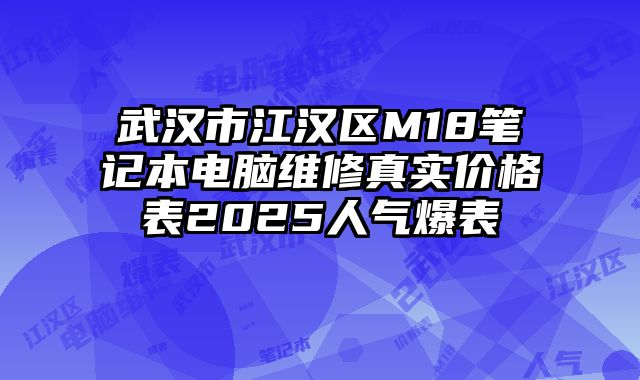 武漢市江漢區M18筆記本電腦維修真實價格表2025人氣爆表