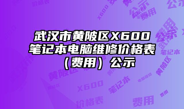 武漢市黃陂區(qū)X600筆記本電腦維修價格表（費用）公示