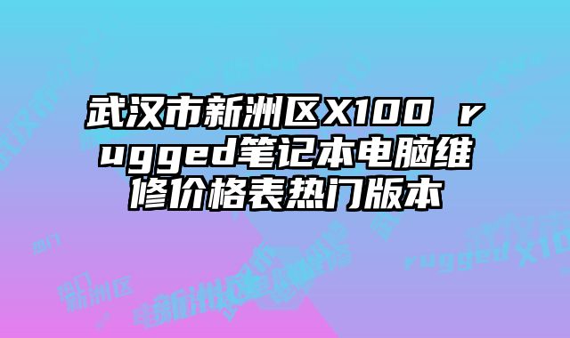 武漢市新洲區X100 rugged筆記本電腦維修價格表熱門版本