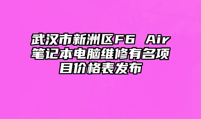 武漢市新洲區(qū)F6 Air筆記本電腦維修有名項目價格表發(fā)布