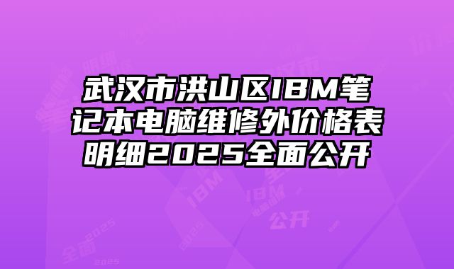 武漢市洪山區(qū)IBM筆記本電腦維修外價格表明細2025全面公開