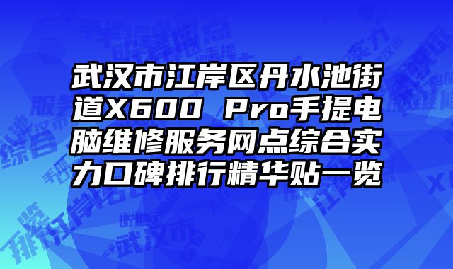 武漢市江岸區丹水池街道X600 Pro手提電腦維修服務網點綜合實力口碑排行精華貼一覽
