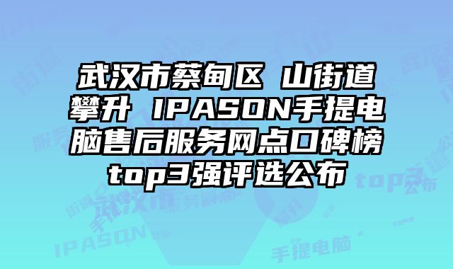 武漢市蔡甸區(qū)奓山街道攀升 IPASON手提電腦售后服務(wù)網(wǎng)點口碑榜top3強評選公布