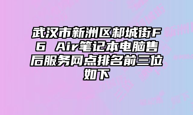武漢市新洲區邾城街F6 Air筆記本電腦售后服務網點排名前三位如下
