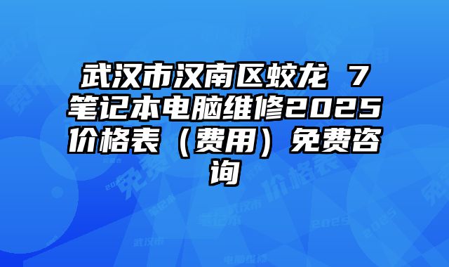 武漢市漢南區(qū)蛟龍 7筆記本電腦維修2025價格表（費用）免費咨詢