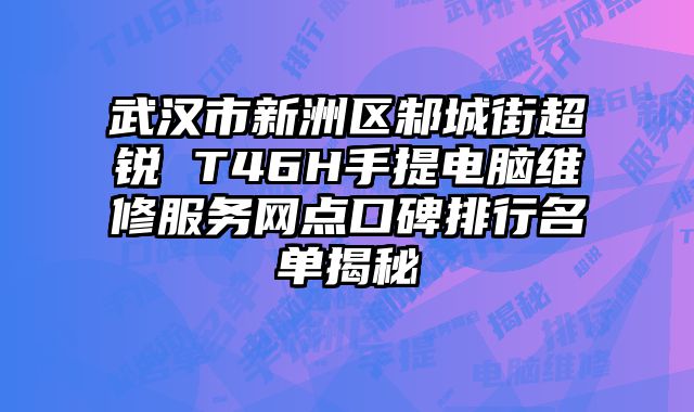 武漢市新洲區邾城街超銳 T46H手提電腦維修服務網點口碑排行名單揭秘