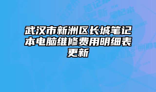 武漢市新洲區(qū)長城筆記本電腦維修費(fèi)用明細(xì)表更新