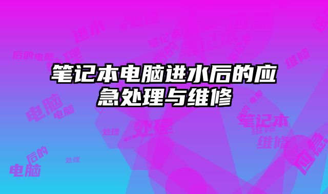 筆記本電腦進水后的應急處理與維修