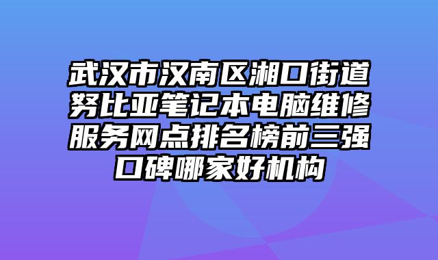 武漢市漢南區湘口街道努比亞筆記本電腦維修服務網點排名榜前三強口碑哪家好機構
