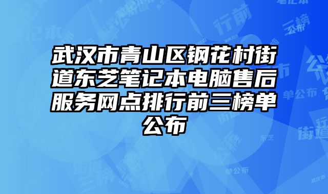 武漢市青山區(qū)鋼花村街道東芝筆記本電腦售后服務(wù)網(wǎng)點(diǎn)排行前三榜單公布
