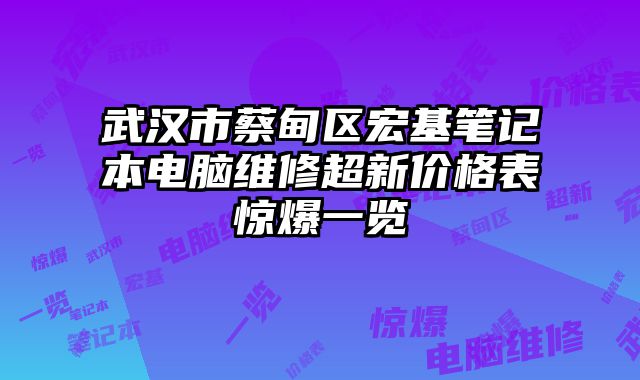 武漢市蔡甸區宏基筆記本電腦維修超新價格表驚爆一覽