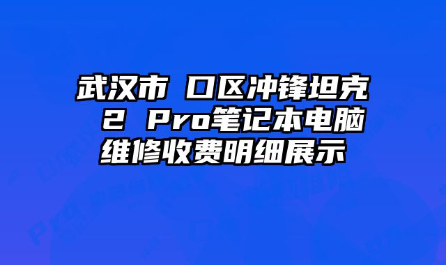 武漢市硚口區沖鋒坦克 2 Pro筆記本電腦維修收費明細展示