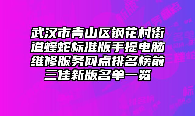 武漢市青山區(qū)鋼花村街道蝰蛇標(biāo)準(zhǔn)版手提電腦維修服務(wù)網(wǎng)點(diǎn)排名榜前三佳新版名單一覽