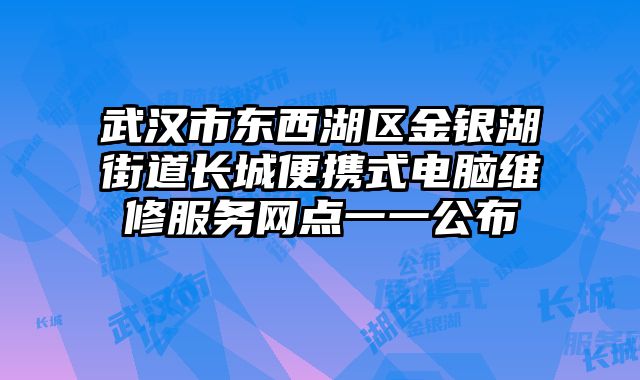 武漢市東西湖區金銀湖街道長城便攜式電腦維修服務網點一一公布