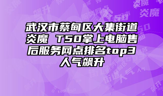武漢市蔡甸區大集街道炎魔 T50掌上電腦售后服務網點排名top3人氣飆升