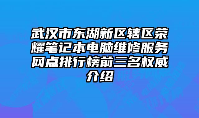 武漢市東湖新區轄區榮耀筆記本電腦維修服務網點排行榜前三名權威介紹
