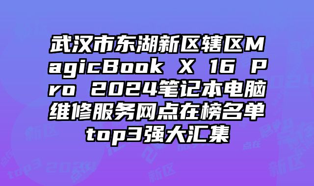 武漢市東湖新區轄區MagicBook X 16 Pro 2024筆記本電腦維修服務網點在榜名單top3強大匯集
