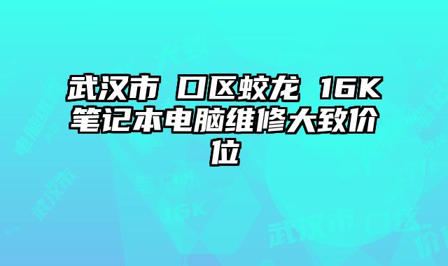 武漢市硚口區蛟龍 16K筆記本電腦維修大致價位