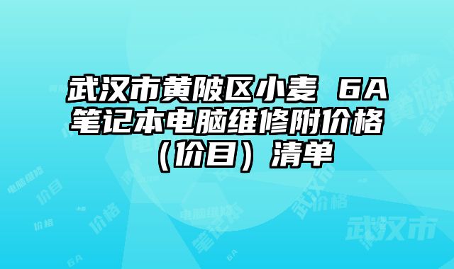 武漢市黃陂區(qū)小麥 6A筆記本電腦維修附價格（價目）清單
