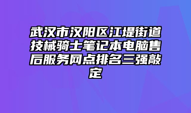 武漢市漢陽(yáng)區(qū)江堤街道技械騎士筆記本電腦售后服務(wù)網(wǎng)點(diǎn)排名三強(qiáng)敲定