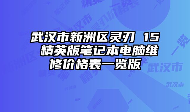武漢市新洲區(qū)靈刃 15 精英版筆記本電腦維修價格表一覽版