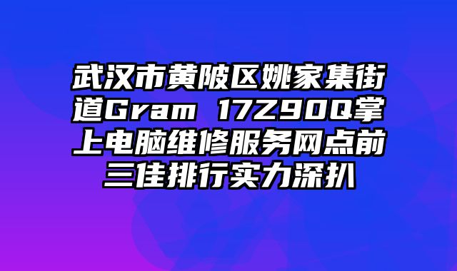 武漢市黃陂區姚家集街道Gram 17Z90Q掌上電腦維修服務網點前三佳排行實力深扒