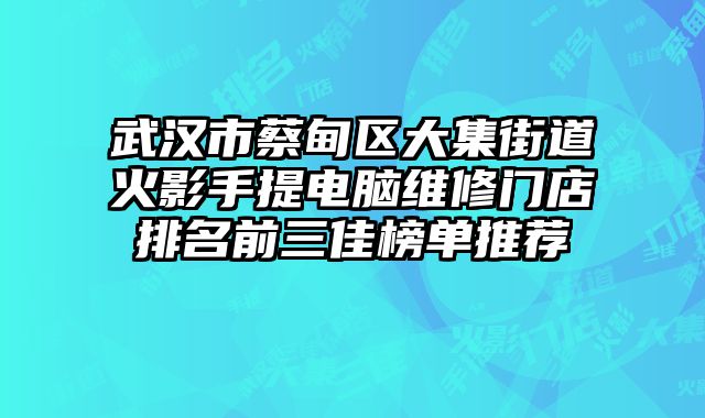武漢市蔡甸區大集街道火影手提電腦維修門店排名前三佳榜單推薦