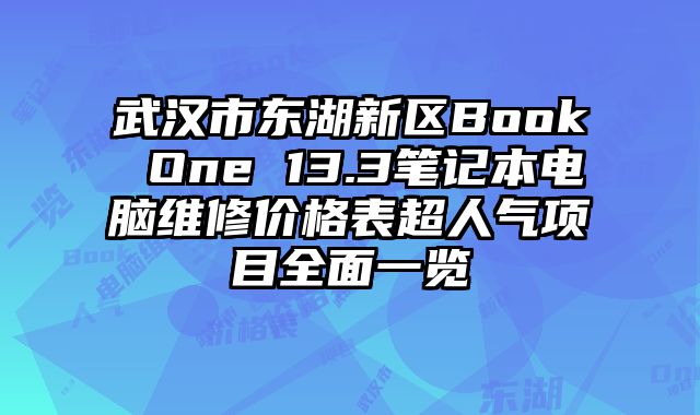 武漢市東湖新區Book One 13.3筆記本電腦維修價格表超人氣項目全面一覽