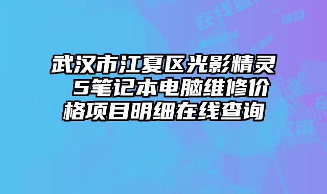武漢市江夏區(qū)光影精靈 5筆記本電腦維修價格項目明細(xì)在線查詢