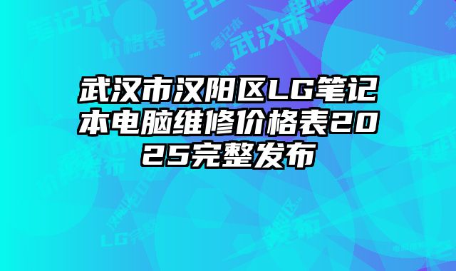 武漢市漢陽區LG筆記本電腦維修價格表2025完整發布