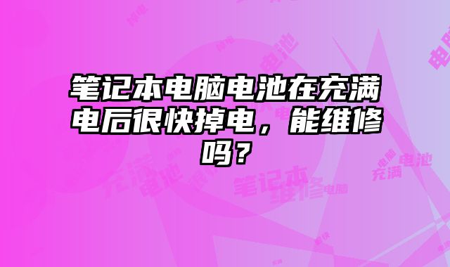 筆記本電腦電池在充滿電后很快掉電，能維修嗎？