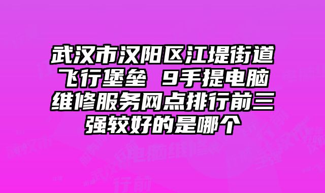武漢市漢陽區江堤街道飛行堡壘 9手提電腦維修服務網點排行前三強較好的是哪個