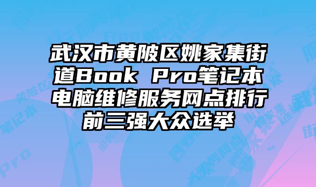 武漢市黃陂區姚家集街道Book Pro筆記本電腦維修服務網點排行前三強大眾選舉