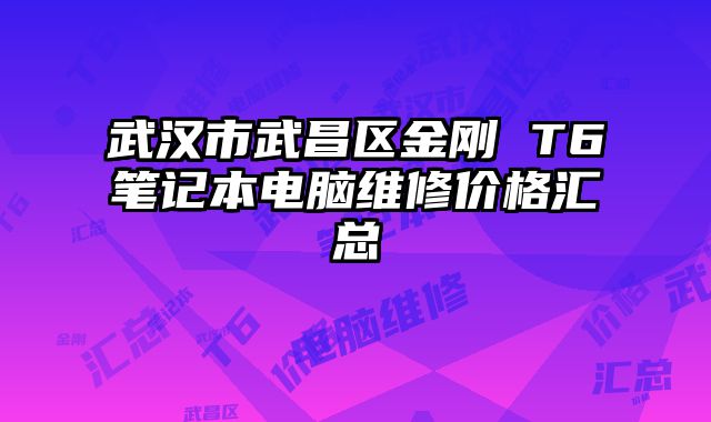 武漢市武昌區(qū)金剛 T6筆記本電腦維修價(jià)格匯總