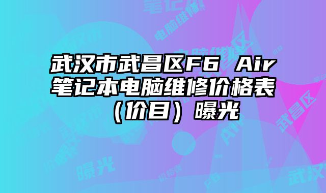 武漢市武昌區F6 Air筆記本電腦維修價格表（價目）曝光