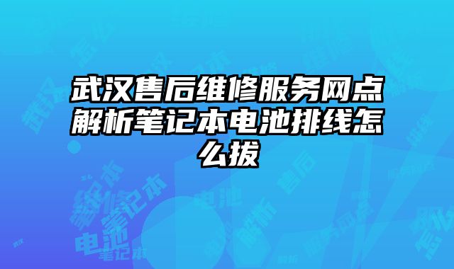 武漢售后維修服務(wù)網(wǎng)點(diǎn)解析筆記本電池排線怎么拔