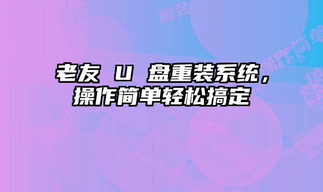 老友 U 盤重裝系統(tǒng)，操作簡(jiǎn)單輕松搞定
