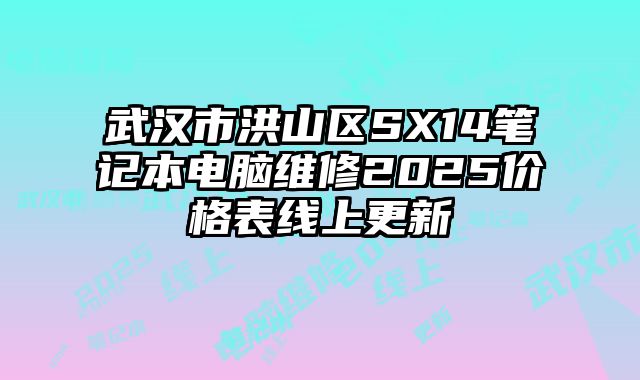 武漢市洪山區SX14筆記本電腦維修2025價格表線上更新