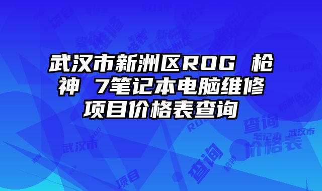武漢市新洲區ROG 槍神 7筆記本電腦維修項目價格表查詢