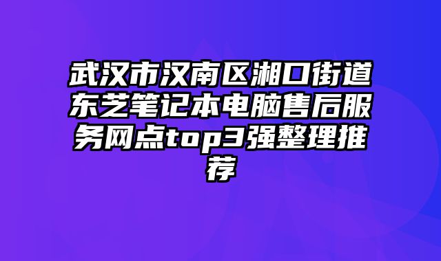 武漢市漢南區(qū)湘口街道東芝筆記本電腦售后服務(wù)網(wǎng)點(diǎn)top3強(qiáng)整理推薦