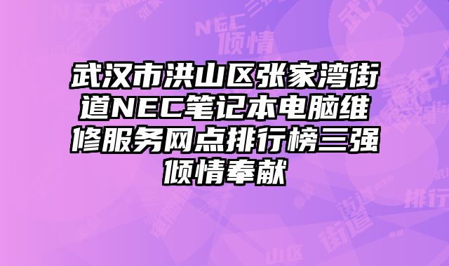 武漢市洪山區(qū)張家灣街道NEC筆記本電腦維修服務網(wǎng)點排行榜三強傾情奉獻