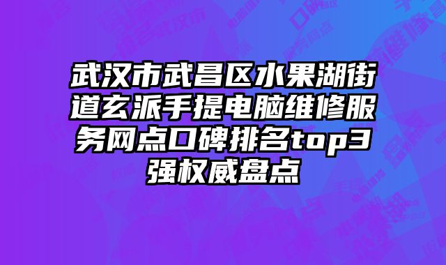 武漢市武昌區水果湖街道玄派手提電腦維修服務網點口碑排名top3強權威盤點
