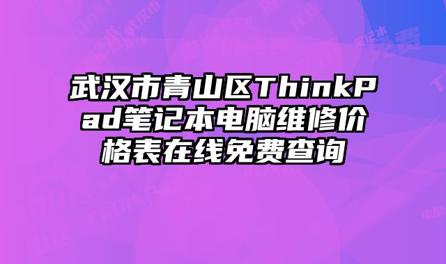武漢市青山區ThinkPad筆記本電腦維修價格表在線免費查詢