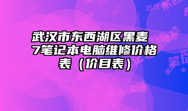 武漢市東西湖區黑麥 7筆記本電腦維修價格表（價目表）