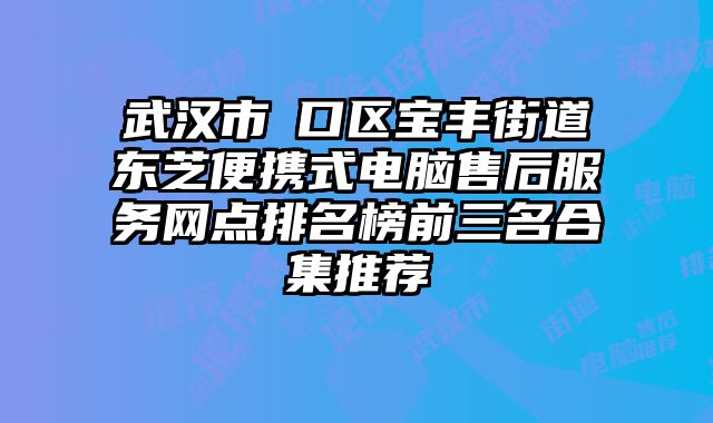 武漢市硚口區寶豐街道東芝便攜式電腦售后服務網點排名榜前三名合集推薦