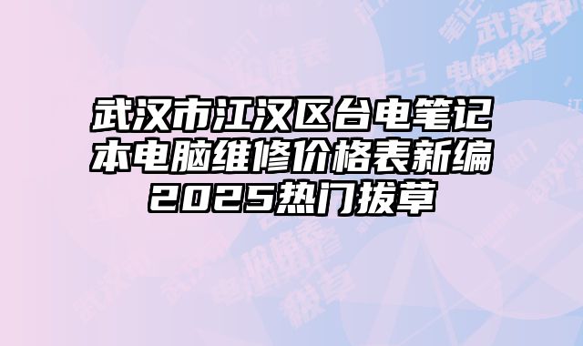 武漢市江漢區(qū)臺電筆記本電腦維修價格表新編2025熱門拔草