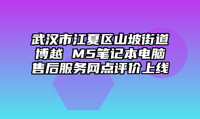 武漢市江夏區山坡街道博越 M5筆記本電腦售后服務網點評價上線