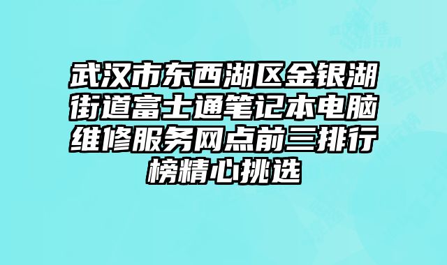武漢市東西湖區(qū)金銀湖街道富士通筆記本電腦維修服務(wù)網(wǎng)點(diǎn)前三排行榜精心挑選