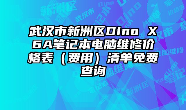 武漢市新洲區(qū)Dino X6A筆記本電腦維修價格表（費用）清單免費查詢